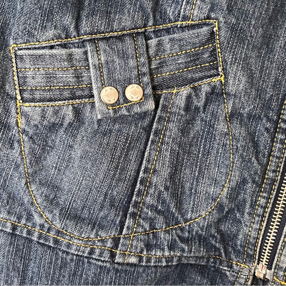 i. e. relaxed Zip Front Tailored Jean Jacket Blazer - Size Medium - Picture 2 of 9